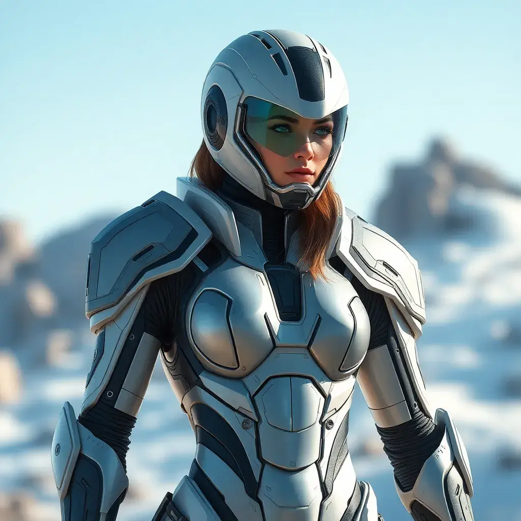Futuristic woman in armor