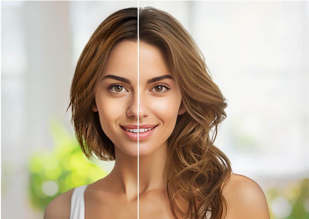 Portrait previewing a new hairstyle with AI