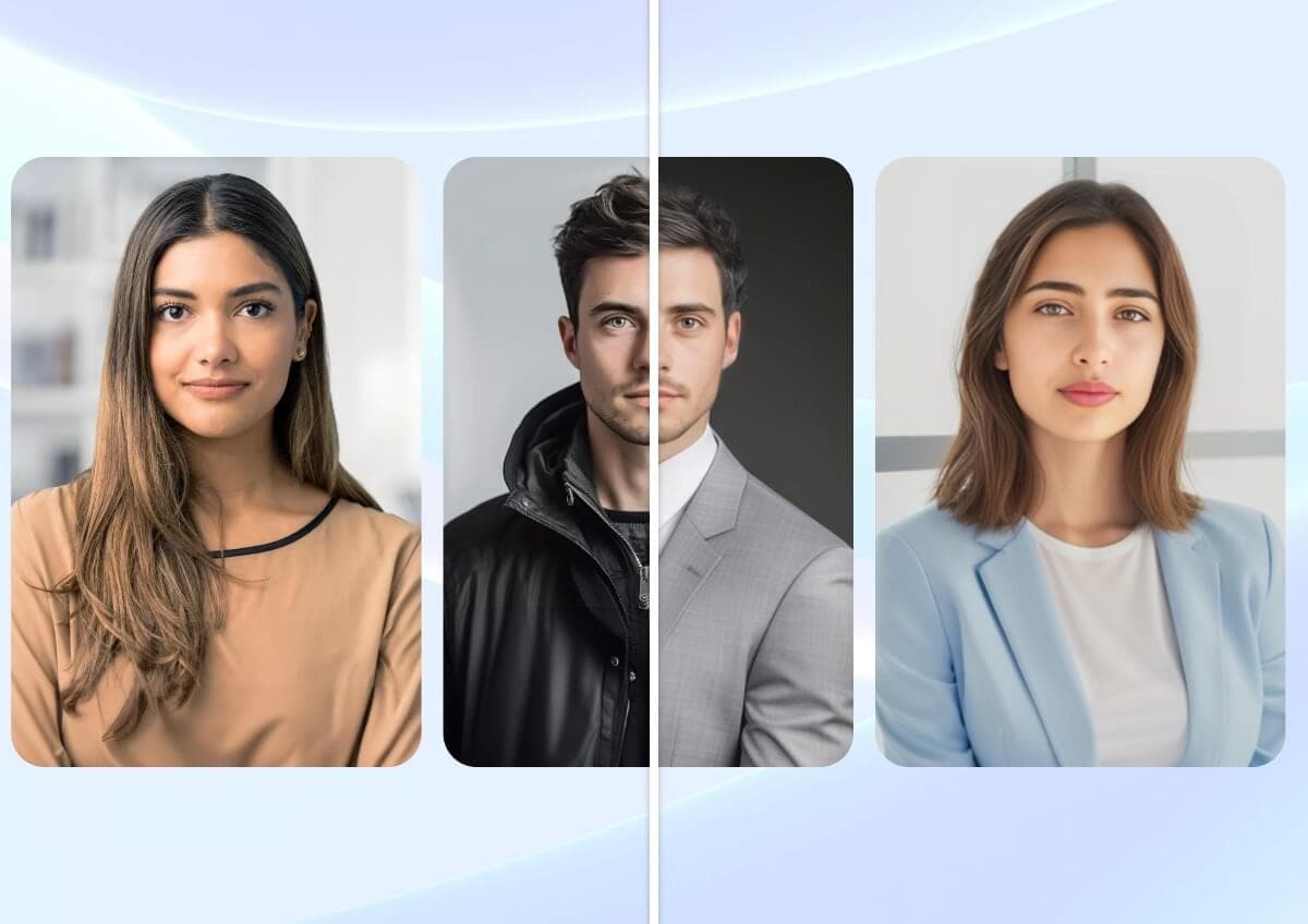 Professional portrait created from a suitable AI headshot source