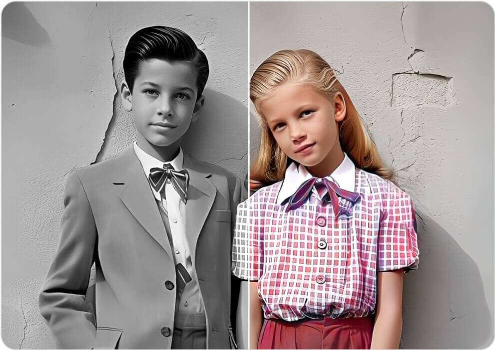 Vintage photograph prepared for AI restoration and colorization