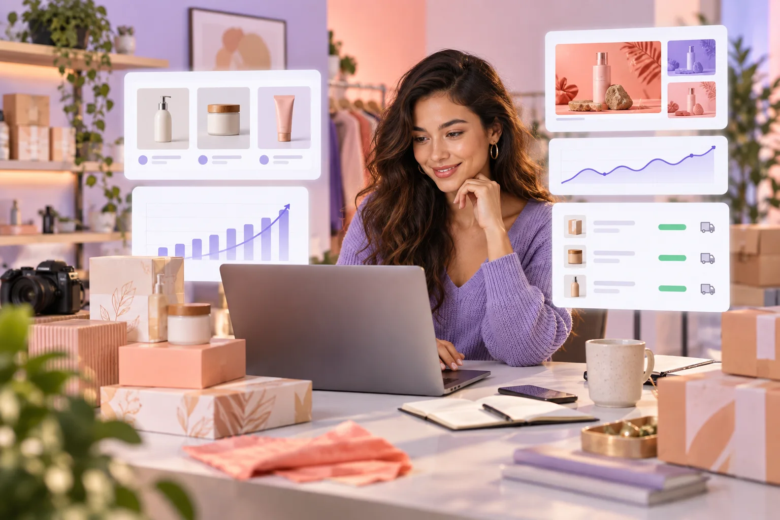 Online seller building an AI-assisted ecommerce product listing